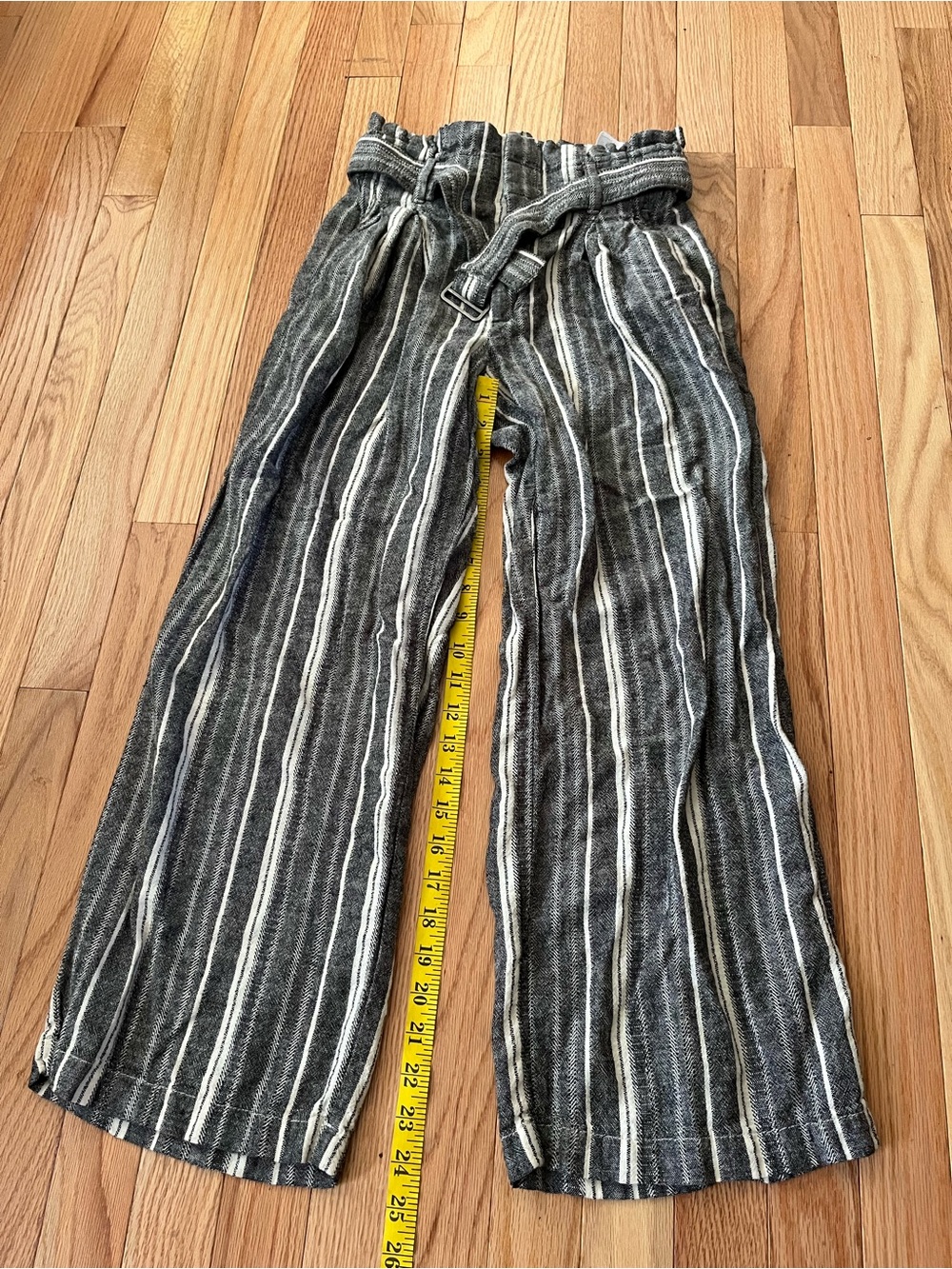 Banana Republic Black and White Striped Linen Wide Leg Pants 0 Euro Summer Beach - Picture 7 of 9